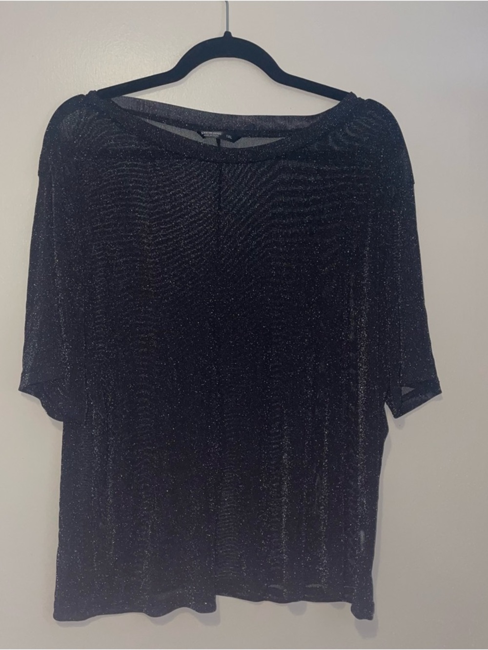Sparkle Short Sleeve Women’s Top - Black